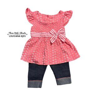 Little Lass 12m Peplum Top & Leggings Set